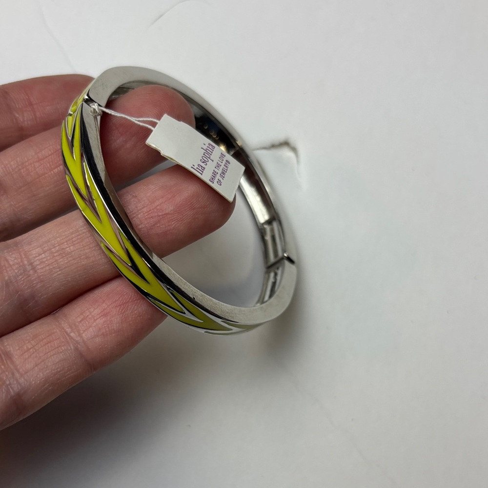 Lia Sophia‎ Vibrant Yellow and silver bangle Bracelet